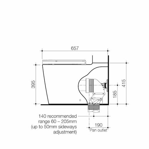 Caroma Liano CleanFlush® Wall Faced Close Coupled Pan (with GermGard®)