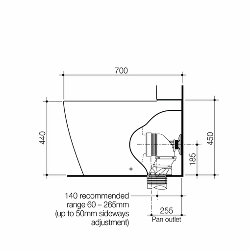 Caroma Urbane II Bidet Cleanflush® Wall Faced Close Coupled Pan (with GermGard®)