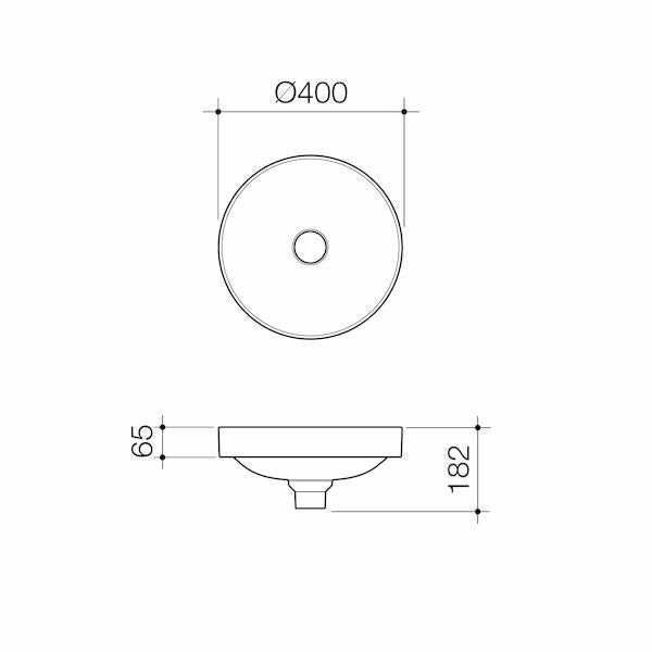 Caroma Liano II 400mm Round Above Counter Basin