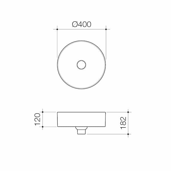 Caroma Liano II 400mm Round Above Counter Basin