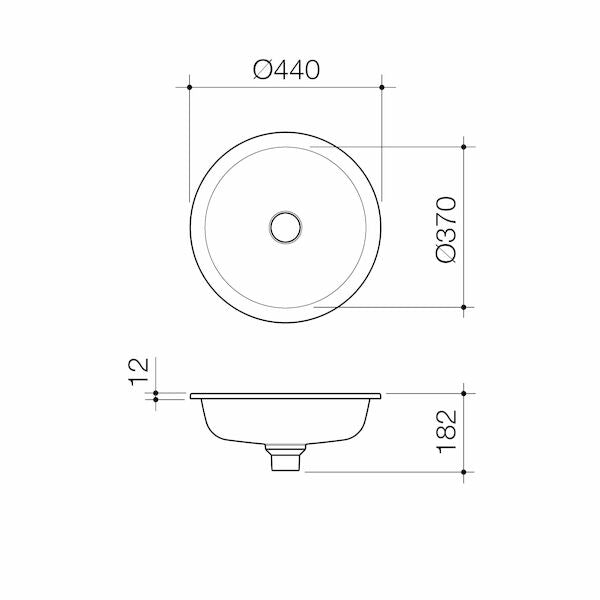 Caroma Liano II 440mm Round Under/Over Counter Basin