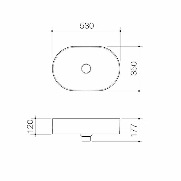 Caroma Liano II 530mm Pill Above Counter Basin