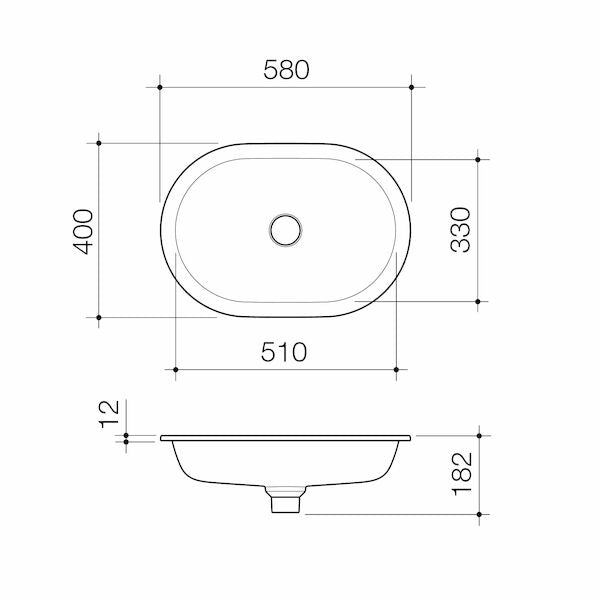 Caroma Liano II 580mm Pill Under/Over Counter Basin