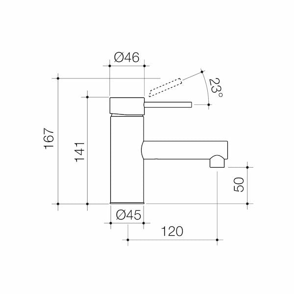 Caroma Pin Lever Basin Mixer - Chrome - Lead Free