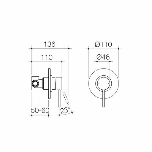 Caroma Pin Lever Bath/Shower Mixer