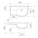 Caroma Care 700 Wall Basin with Left Hand Shelf (with GERMGARD®) - 0TH