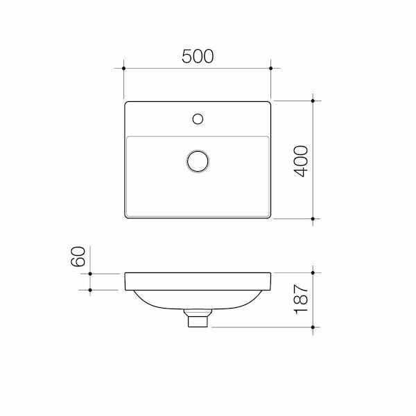 Caroma Urbane II Inset Basin (1 Tap Hole)