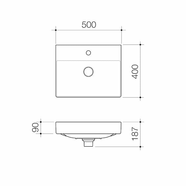 Caroma Urbane II Wall Basin (1 Tap Hole)