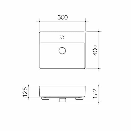 Caroma Urbane II Semi Recessed Basin (1 Tap Hole)