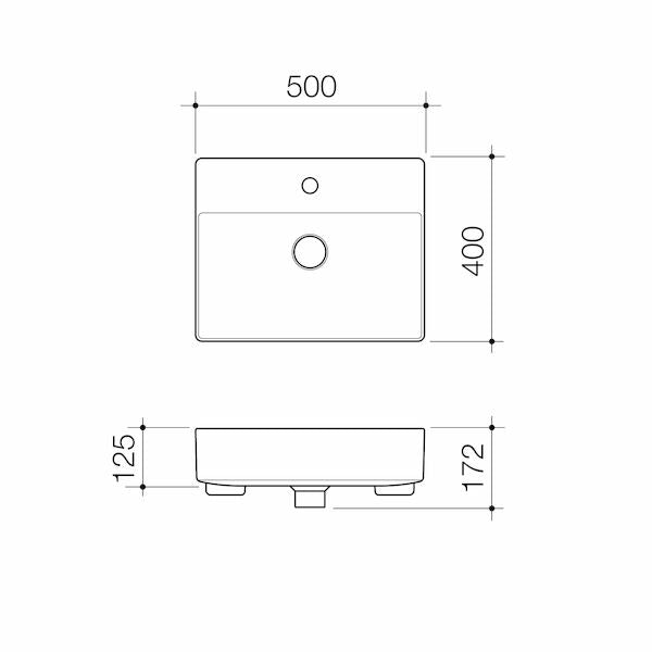Caroma Urbane II Semi Recessed Basin (1 Tap Hole)