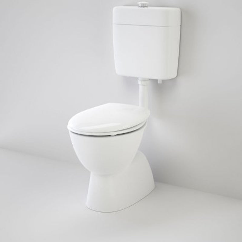 Caroma Care 200 V2 Connector (S Trap) Suite with Caravelle Care Double Flap Seat - White