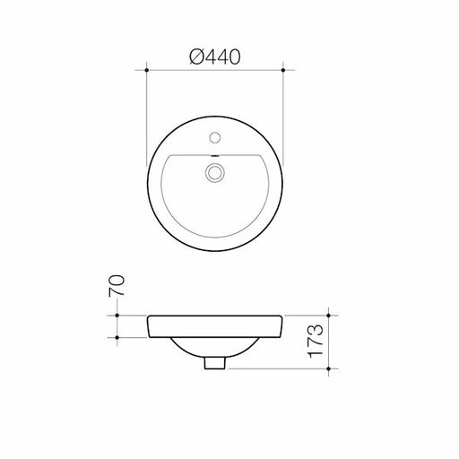 Caroma Cosmo Inset Basin - 1TH
