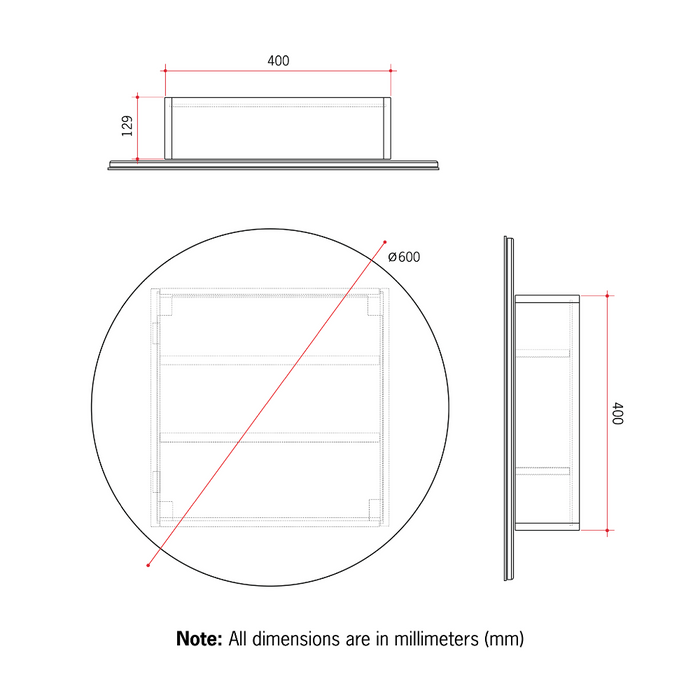 Thermogroup Chelsea Round Mirror Cabinet