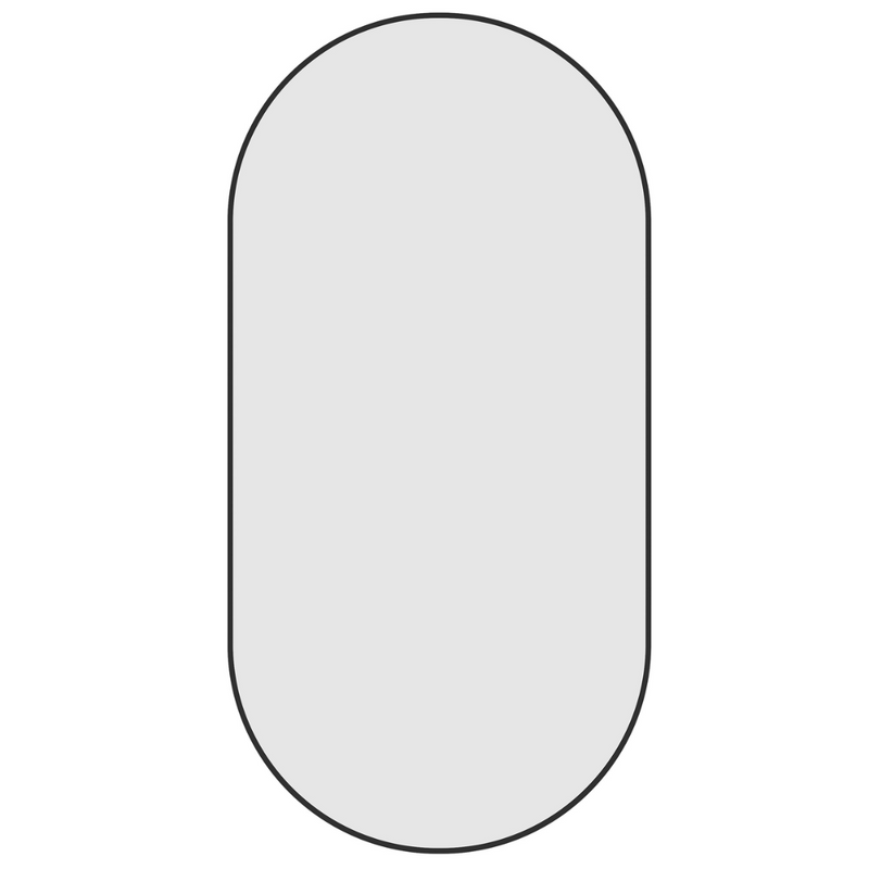 Thermogroup Havana Pill Black Framed Mirror - 500x1000mm - Includes Mirror Demister