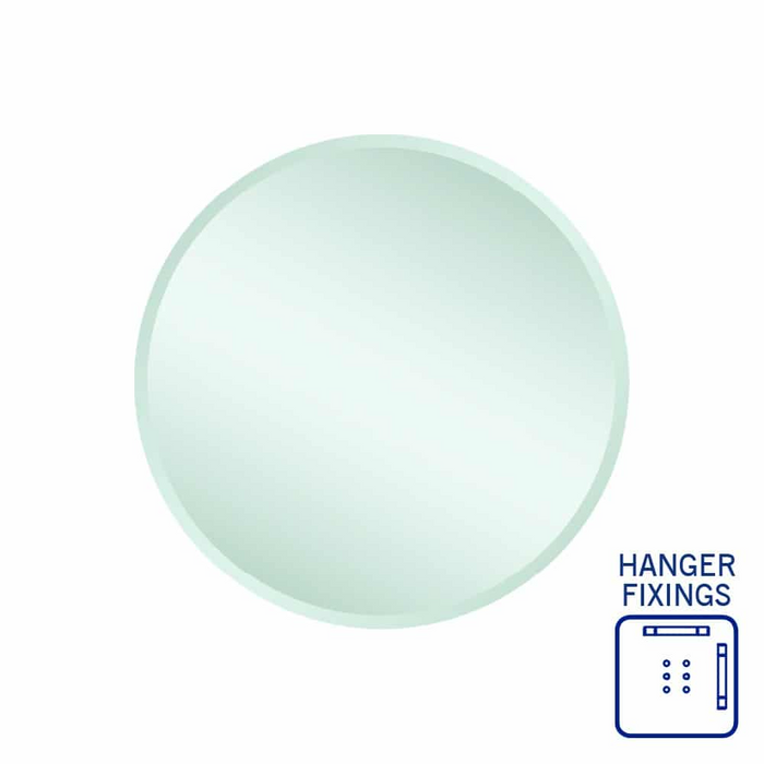 Kent 18mm Bevel Round Mirror with Hangers