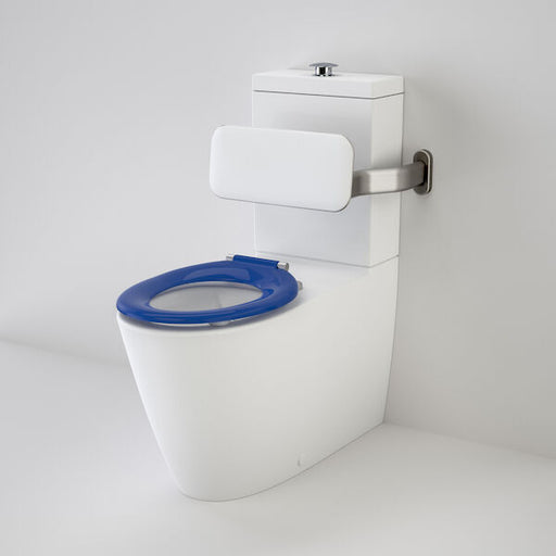 Caroma Care 800 Cleanflush® Wall Faced Suite with Backrest and Pedigree II Care Single Flap Seat - Sorrento Blue - (with GermGard®)