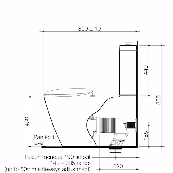 Caroma Care 800 Cleanflush® Wall Faced Toilet Suite Caravelle Care DF WH - WITH GERMGARD®