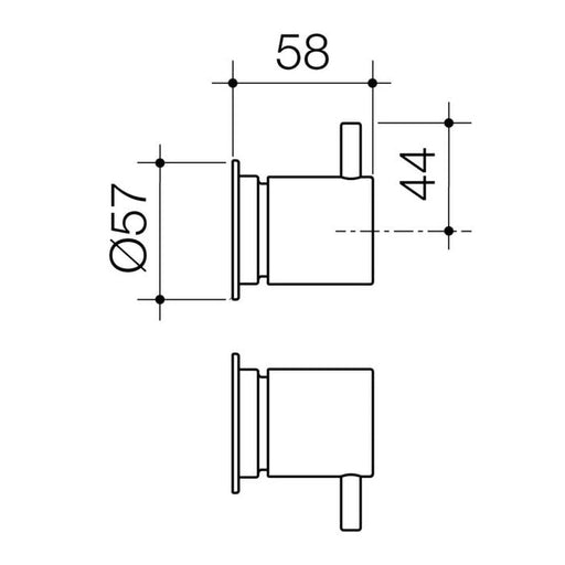 Caroma Luna Lever Wall Top Assemblies - Matte Black