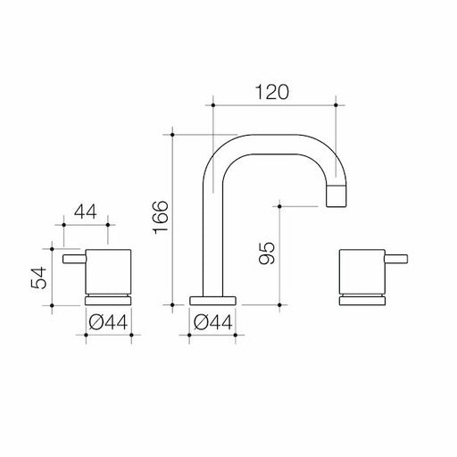 Caroma Luna Lever Basin Set Black
