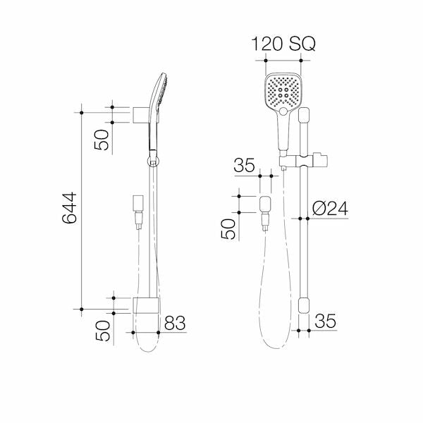 Caroma Luna Multi-function Rail Shower