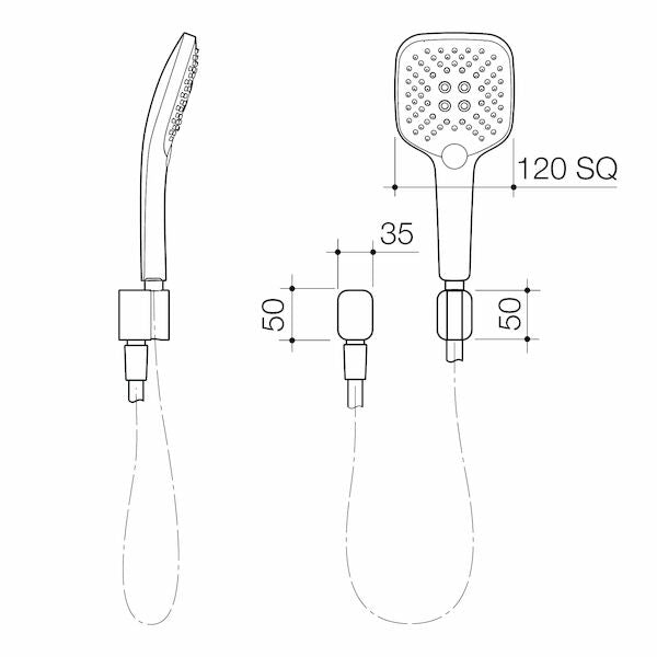 Caroma Luna Multifunction Hand Shower Black