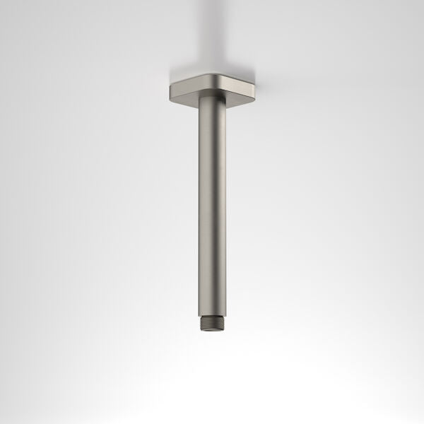 Caroma Luna Straight Arm Square Flange 210 Brushed Nickel