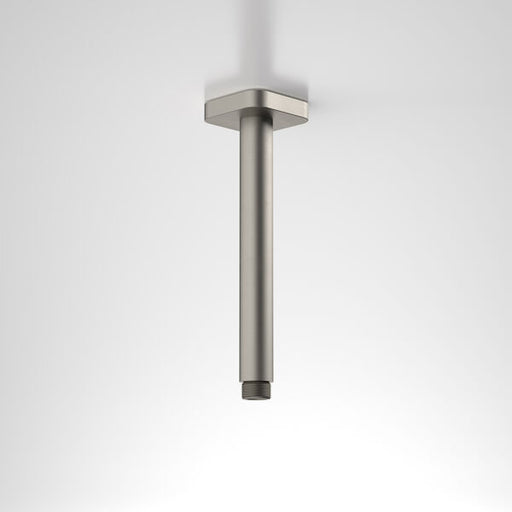 Caroma Luna Straight Arm Square Flange 210 Brushed Nickel