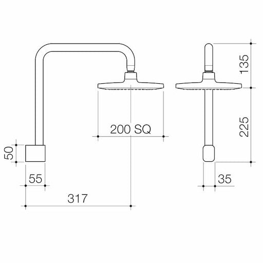 Caroma Luna Fixed Overhead Shower Brushed Nickel
