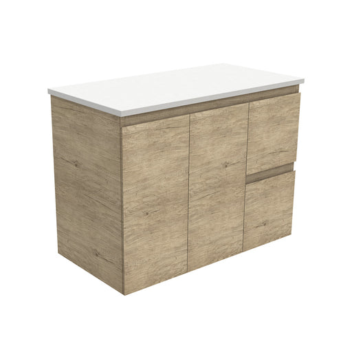 Fienza Edge Scandi Oak 900 Wall-Hung Cabinet, Right Hand Drawers