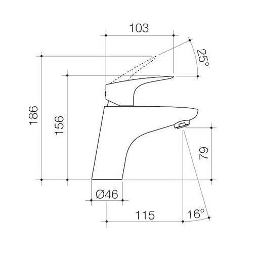 Caroma Care Plus Basin Mixer Standard Handle H/C - LF