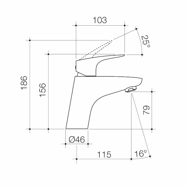 Caroma Care Plus Basin Mixer Standard Handle H/C - LF