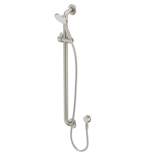 Caroma Care Support Shower Set - 900mm Rail - Brushed Nickel
