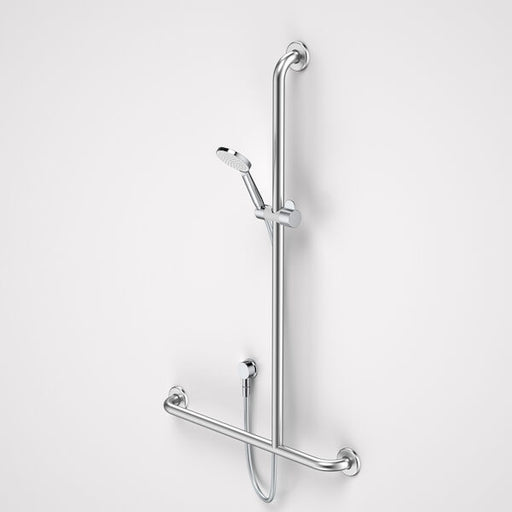 Caroma Care Support Shower Set with Inverted T Rail - RH- Chrome