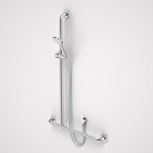 Caroma Care Support Shower Set with Inverted T Rail - LH- Chrome