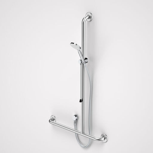 Caroma Care Support Accessible Shower Set with Inverted T Rail - RH - Chrome