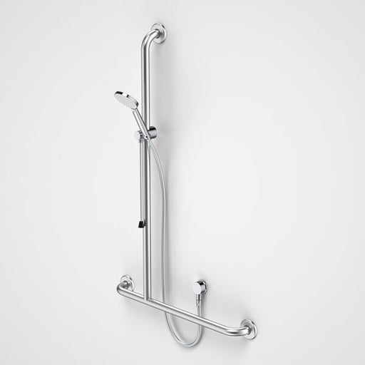 Caroma Care Support Accessible Shower Set with Inverted T Rail - LH - Chrome