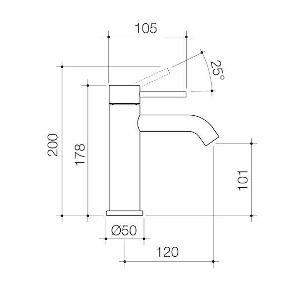 Caroma Liano II Basin Mixer - Brushed Nickel  - Lead Free