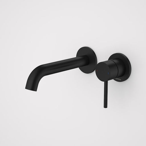 Caroma Liano II 175mm Wall Basin / Bath Mixer - 2 x Round Cover Plates - Matte Black - Sales Kit - LF