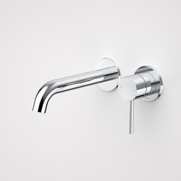 Caroma Liano II 175mm Wall Basin / Bath Mixer - 2 x Round Cover Plates - Chrome - Sales Kit - LF