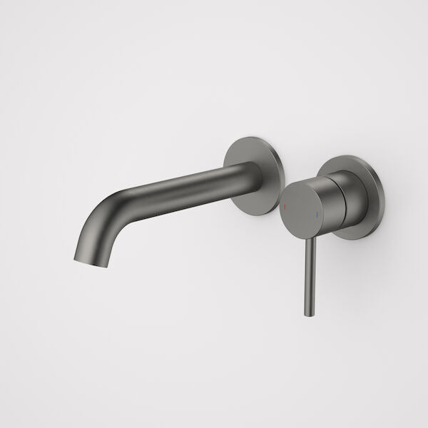 Caroma Liano II 175mm Wall Basin / Bath Mixer - 2 x Round Cover Plates - Gunmetal - Sales Kit - LF