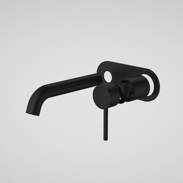 Caroma Liano II 175mm Wall Basin / Bath Trim Kit - Rounded Cover Plate - Matte Black - Lead Free