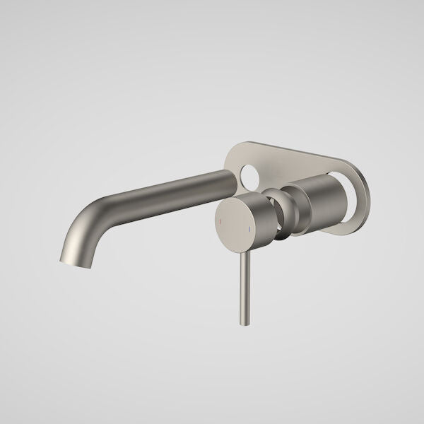 Caroma Liano II 175mm Wall Basin / Bath Trim Kit - Rounded Cover Plate - Brushed Nickel - Lead Free