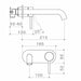 Caroma Liano II 210mm Wall Basin / Bath Mixer - Rounded Cover Plate - Matte Black - Sales Kit
