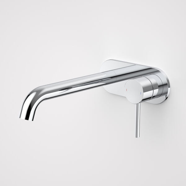 Caroma Liano II 210mm Wall Basin / Bath Mixer - Rounded Cover Plate - Chrome - Sales Kit - LF