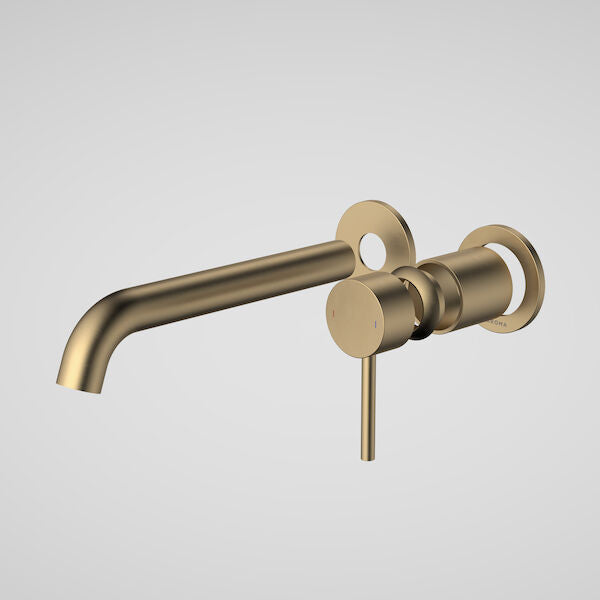 Caroma Liano II 210mm Wall Basin / Bath Trim Kit - 2 x Round Cover Plates - Brushed Brass - LF
