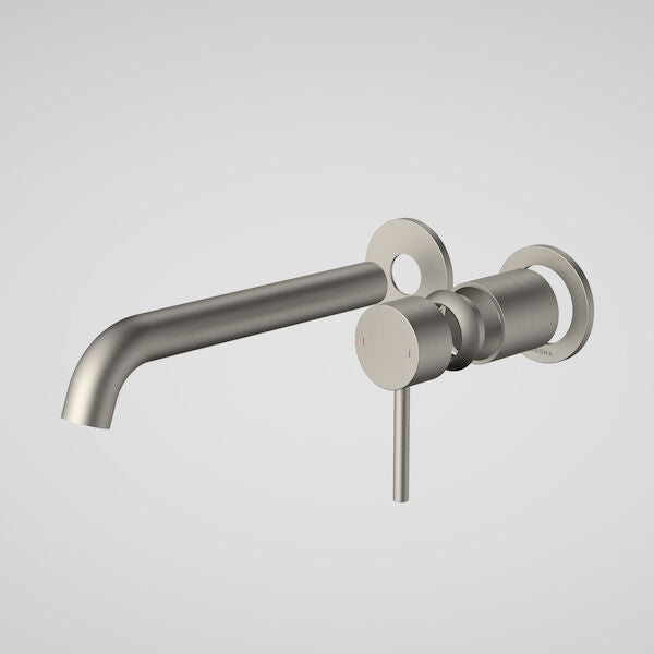 Caroma Liano II 210mm Wall Basin / Bath Trim Kit - 2 x Round Cover Plates - Brushed Nickel - LF