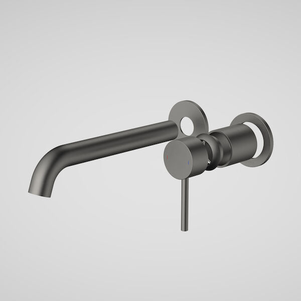 Caroma Liano II 210mm Wall Basin / Bath Trim Kit - 2 x Round Cover Plates - Gunmetal - Lead Free