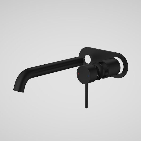 Caroma Liano II 210mm Wall Basin / Bath Trim Kit - Rounded Cover Plate - Matte Black