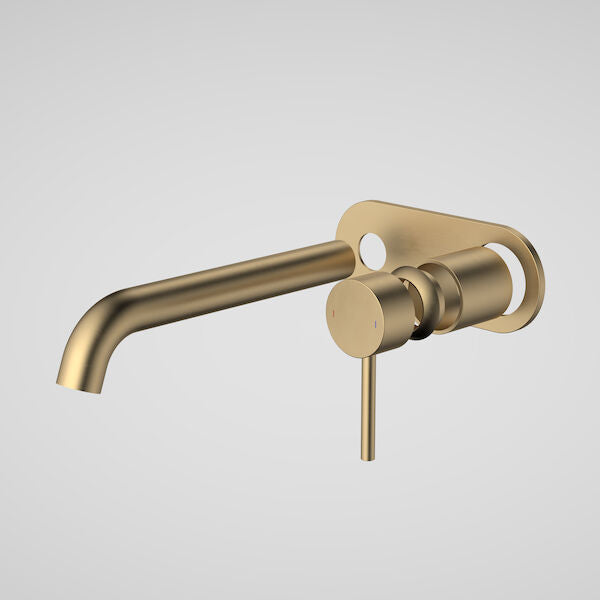 Caroma Liano II 210mm Wall Basin / Bath Trim Kit - Rounded Cover Plate - Brushed Brass