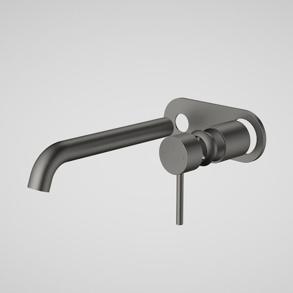 Caroma Liano II 210mm Wall Basin / Bath Trim Kit - Rounded Cover Plate - Gun Metal - Lead Free